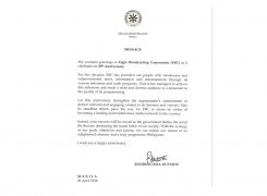 President Duterte greets EBC on its 50th year